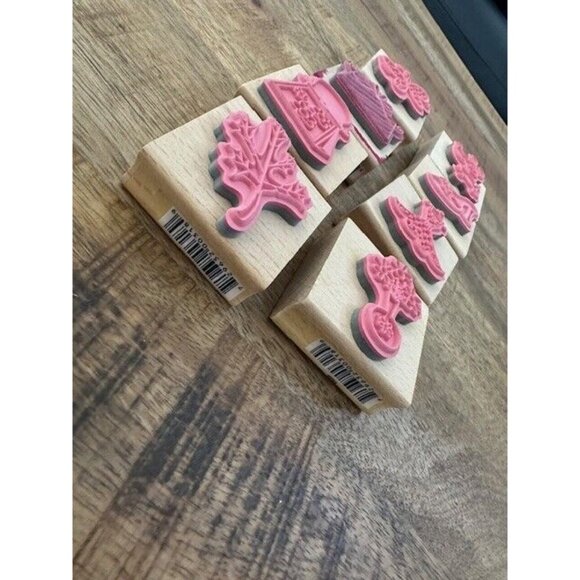 Sarah Beise Scrapbooking Craft Rubber Stamp Wood Mount 2" x 2" Lot Bundle Dog 8 - Picture 5 of 6